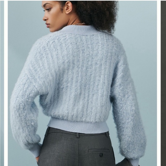 NWT | Anthropologie Zip Up Fuzzy Cardigan - Picture 5 of 8